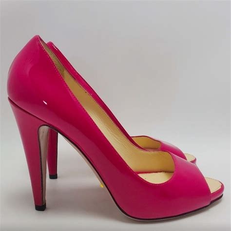pink peep toe platform pumps prada